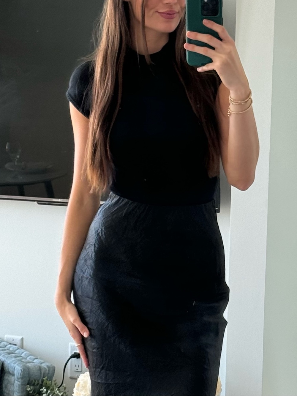 Zara Black Turtleneck One-Piece Bodysuit size small